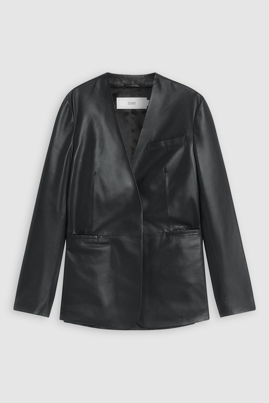 Collarless Blazer - Charcoal - Femme