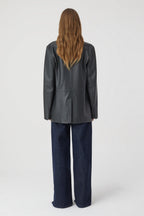 Collarless Blazer - Charcoal - Femme