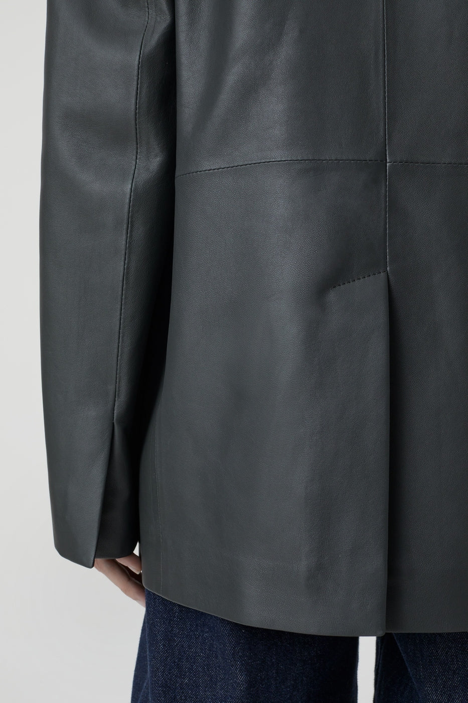 Collarless Blazer - Charcoal - Femme