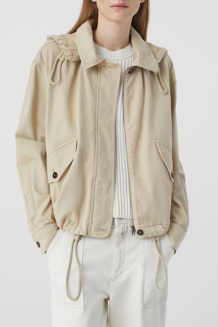 Veste Courte À Capuche - Desert Beige - Femme