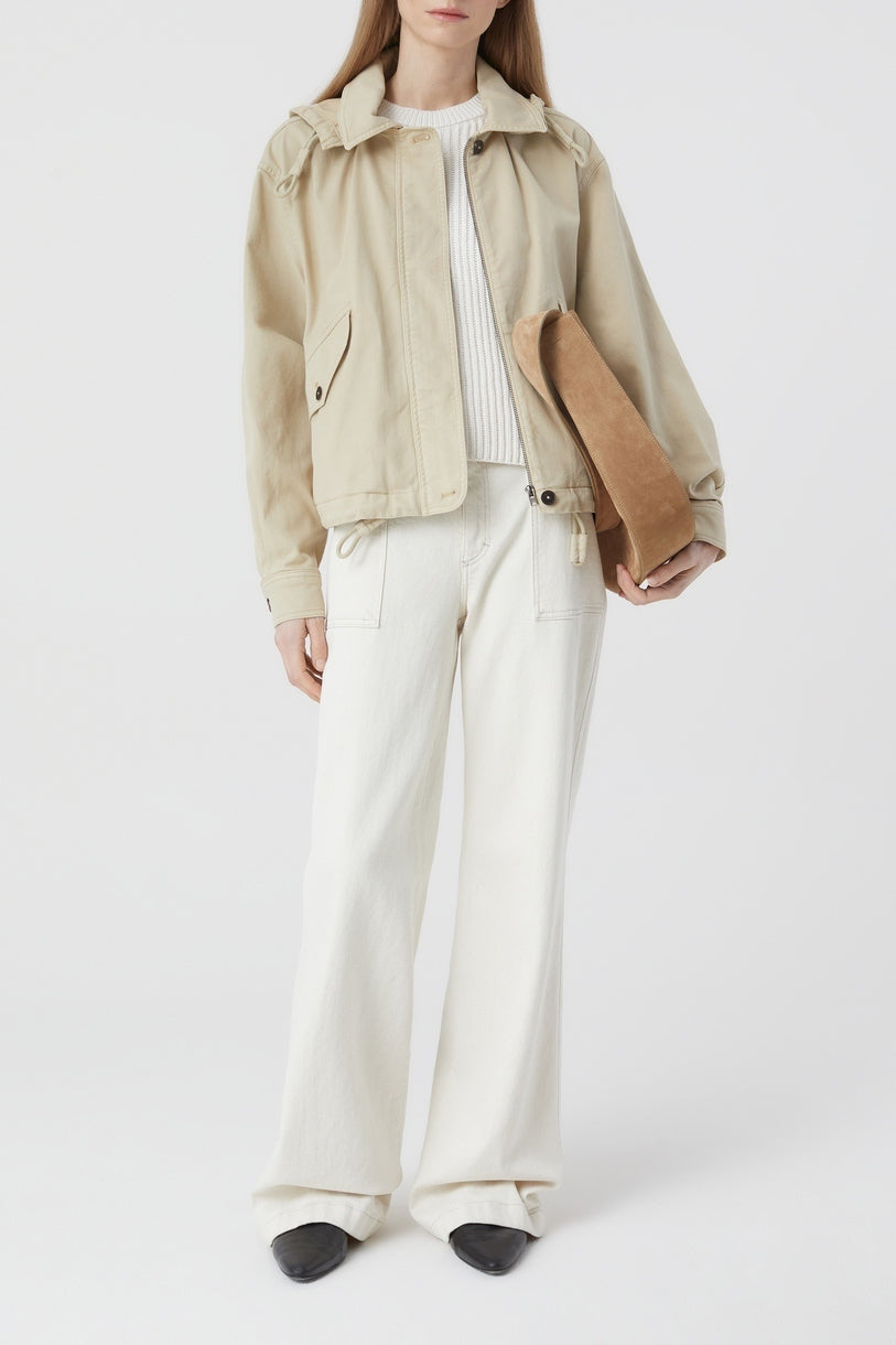 Veste Courte À Capuche - Desert Beige - Femme