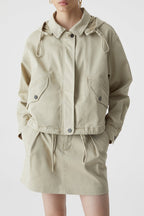 Veste Courte À Capuche - Desert Beige - Femme