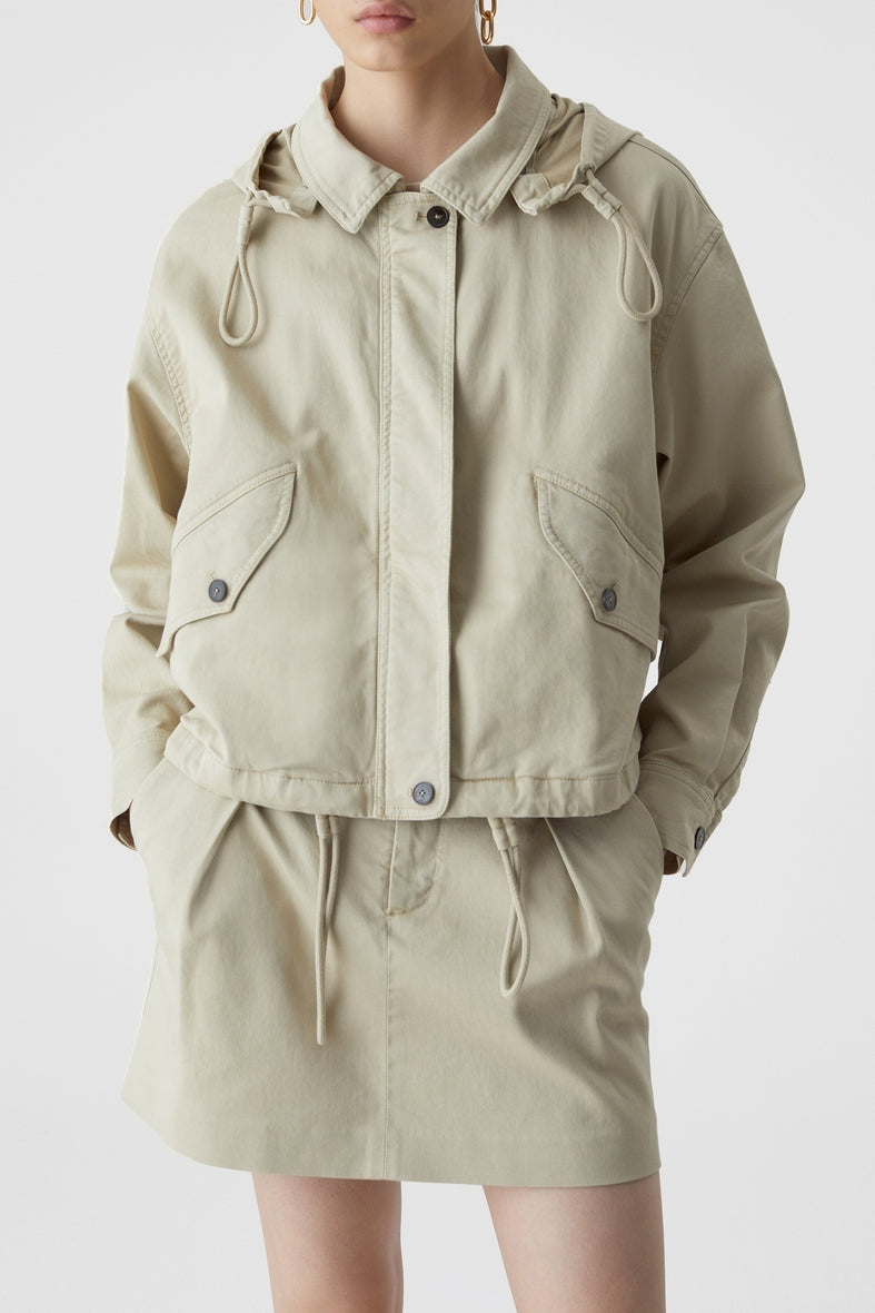 Veste Courte À Capuche - Desert Beige - Femme