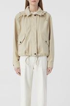 Veste Courte À Capuche - Desert Beige - Femme