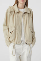 Veste Courte À Capuche - Desert Beige - Femme