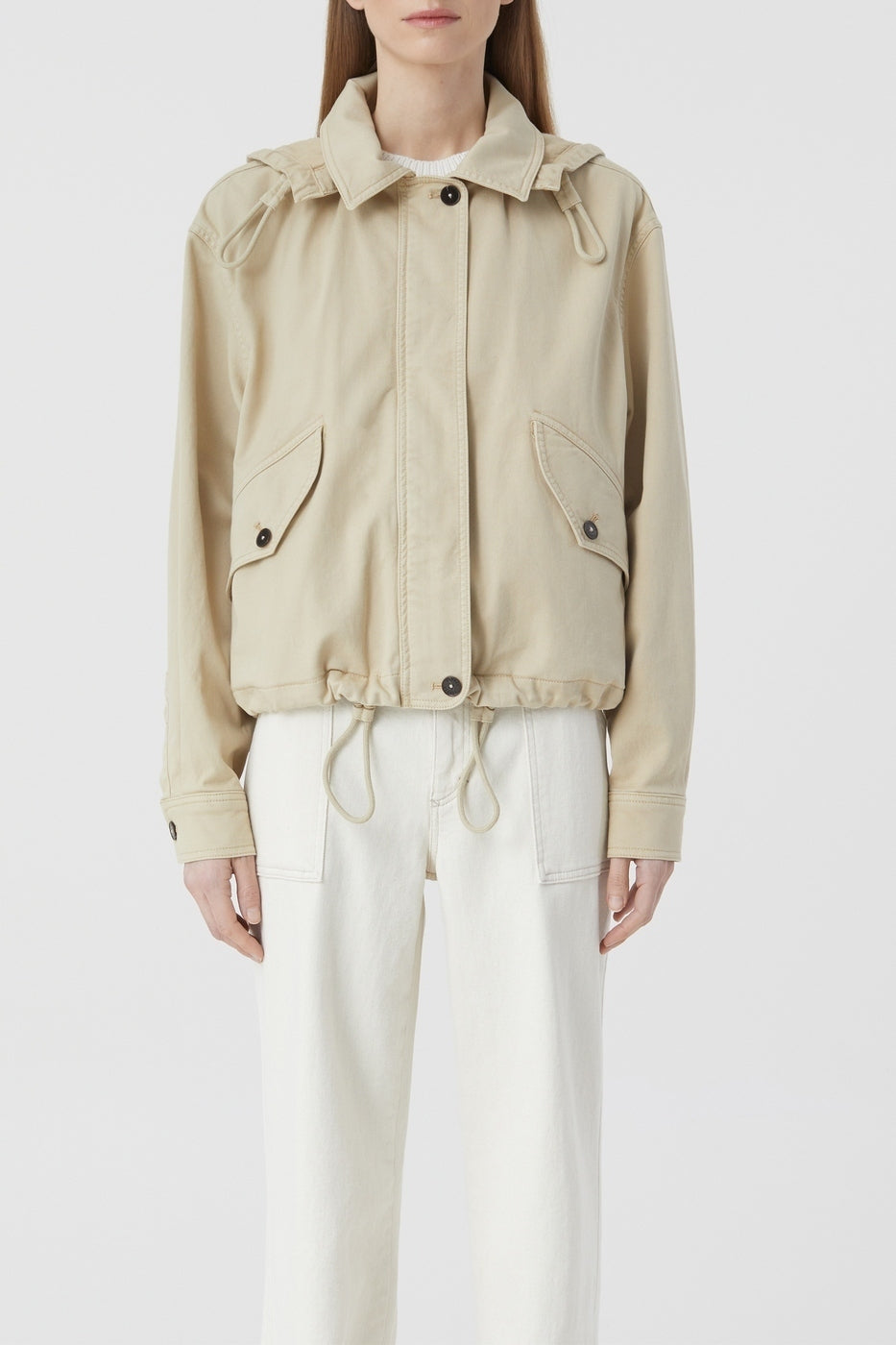 Veste Courte À Capuche - Desert Beige - Femme