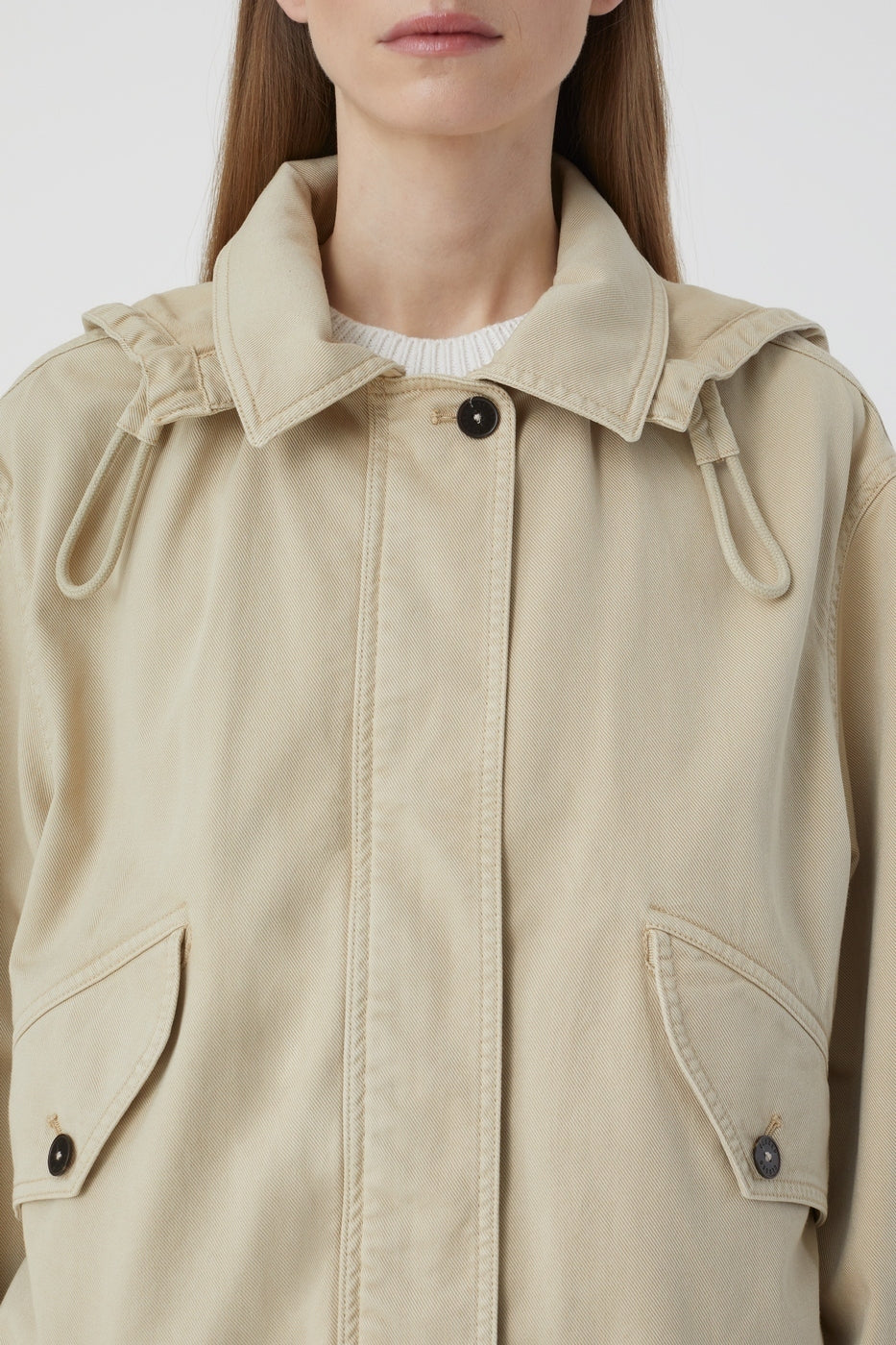 Veste Courte À Capuche - Desert Beige - Femme