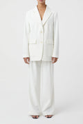 Blazer With Patch Pockets - Ivory - Femme