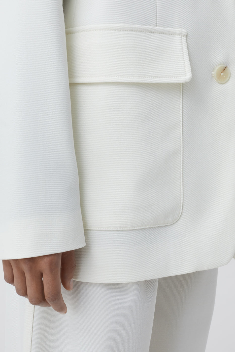 Blazer With Patch Pockets - Ivory - Femme