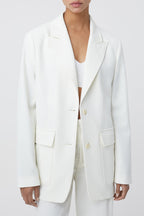 Blazer With Patch Pockets - Ivory - Femme