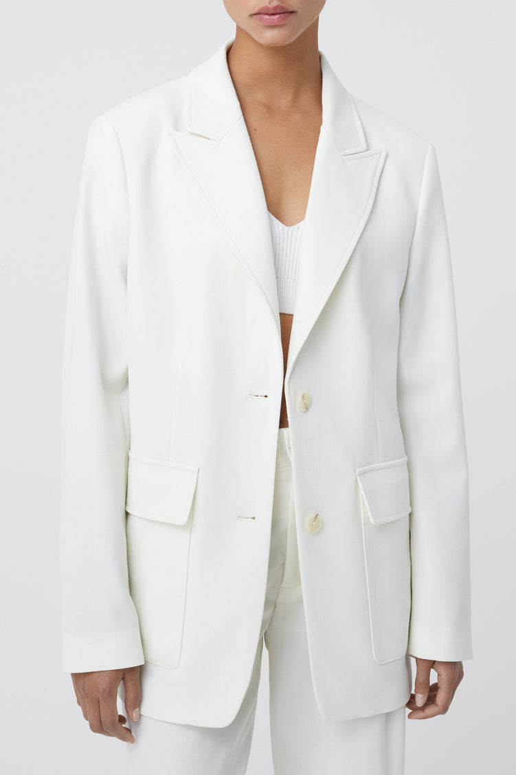 Blazer With Patch Pockets - Ivory - Femme