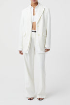 Blazer With Patch Pockets - Ivory - Femme