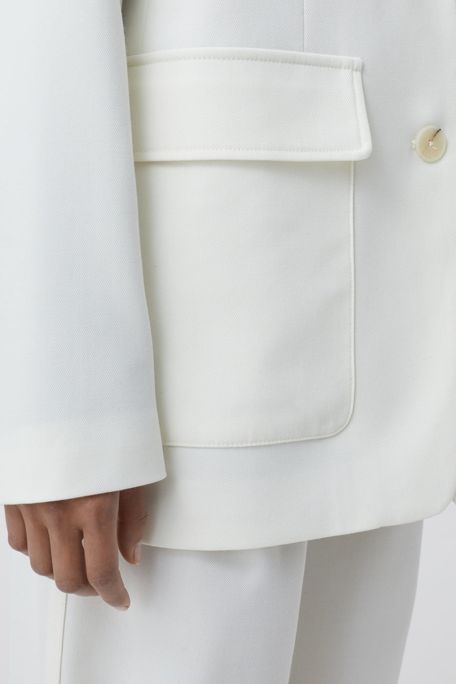 Blazer With Patch Pockets - Ivory - Femme