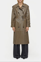 Leather Trench - Old Pine - Femme