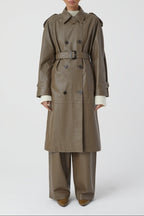 Leather Trench - Old Pine - Femme