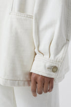 Veste Avec Détails Cousus - Creme - Femme