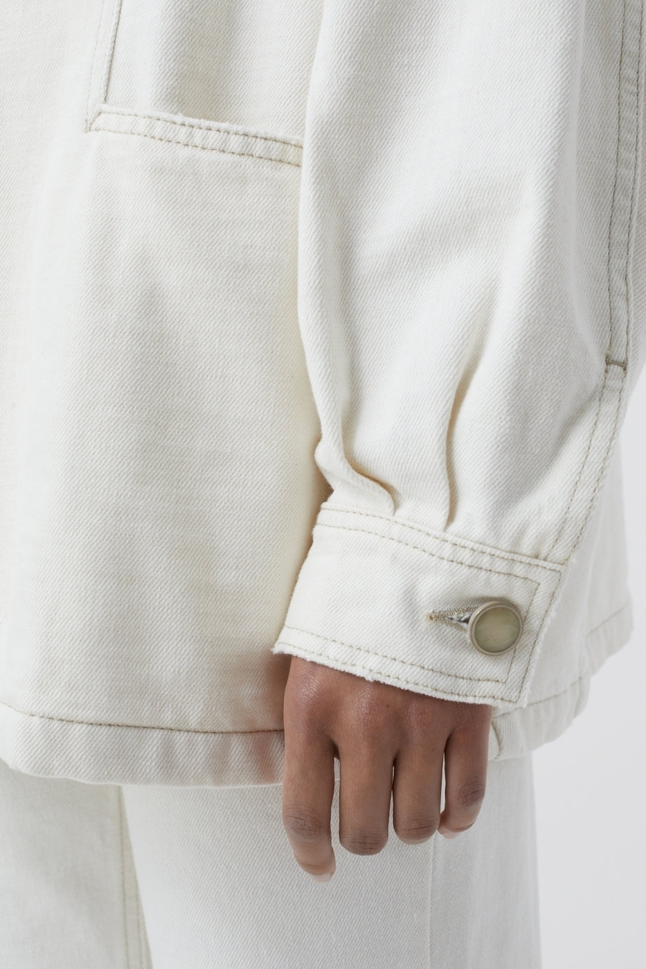 Veste Avec Détails Cousus - Creme - Femme