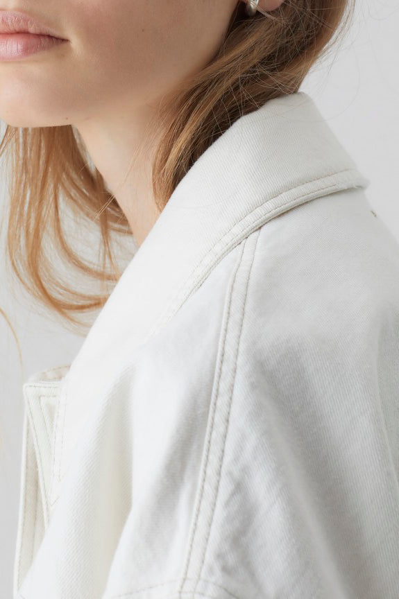 Veste Avec Détails Cousus - Creme - Femme