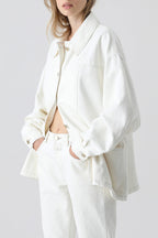 Veste Avec Détails Cousus - Creme - Femme
