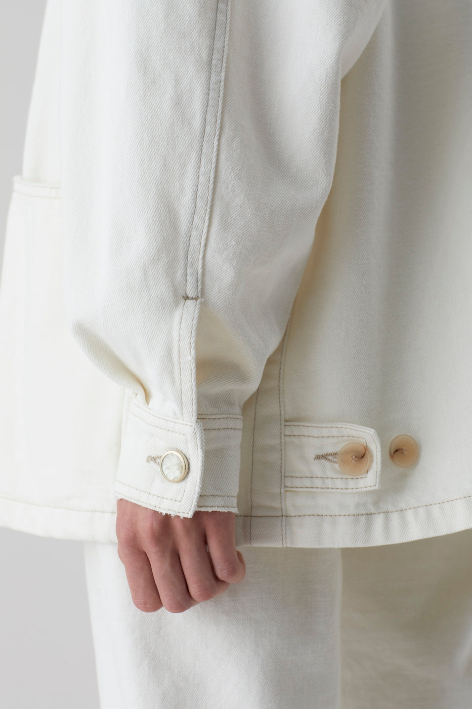 Veste Avec Détails Cousus - Creme - Femme