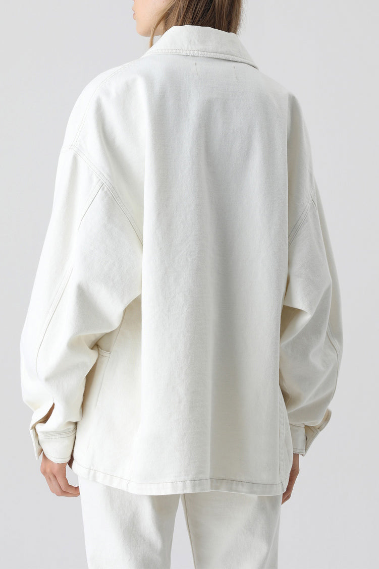Veste Avec Détails Cousus - Creme - Femme