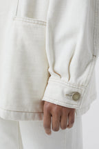 Veste Avec Détails Cousus - Creme - Femme