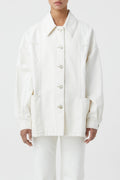 Veste Avec Détails Cousus - Creme - Femme