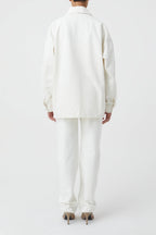 Veste Avec Détails Cousus - Creme - Femme