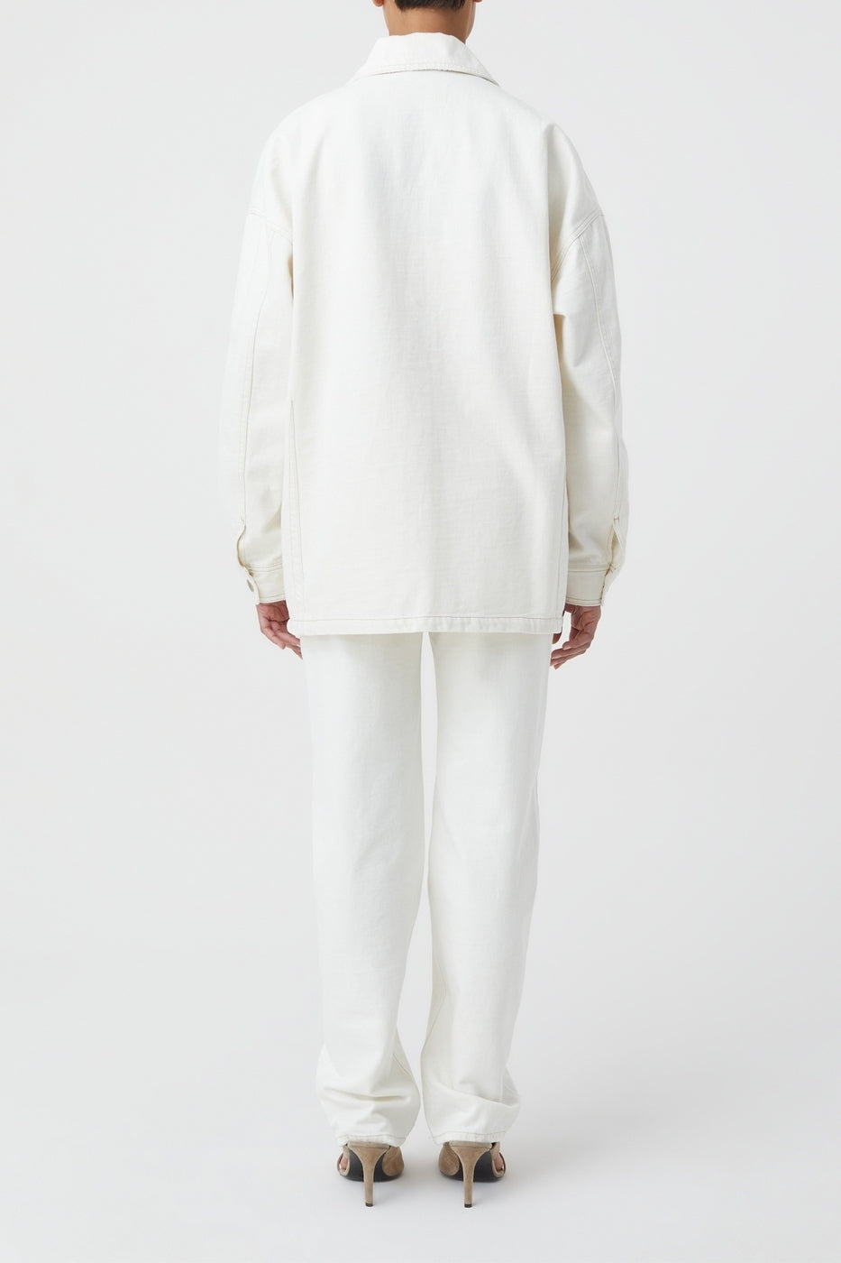 Veste Avec Détails Cousus - Creme - Femme
