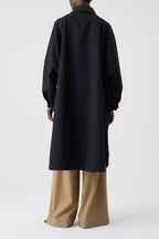 Raglan Sleeve Trench - Black - Femme