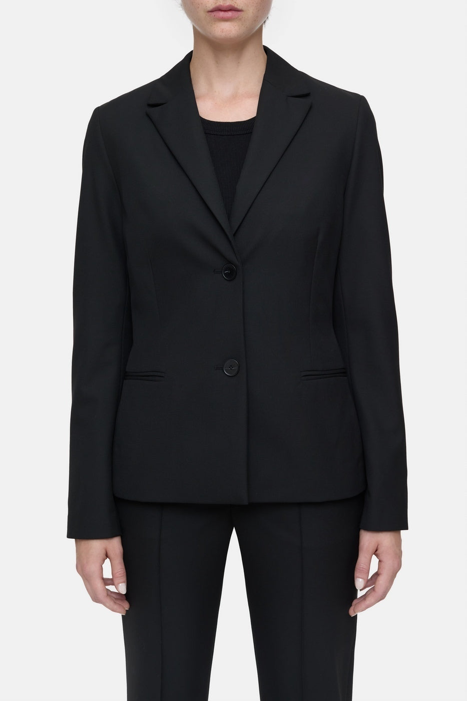 Fitted Blazer - Black - Femme