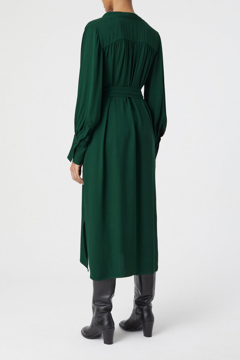 Robe À Col En V Avec Ceinture