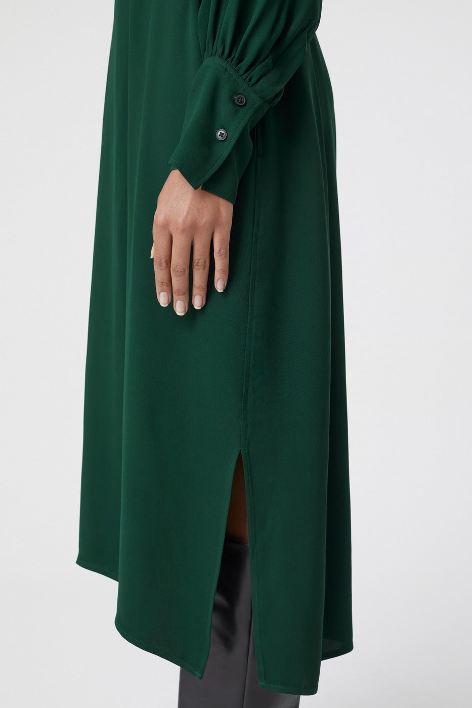 Robe À Col En V Avec Ceinture