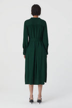 Robe À Col En V Avec Ceinture
