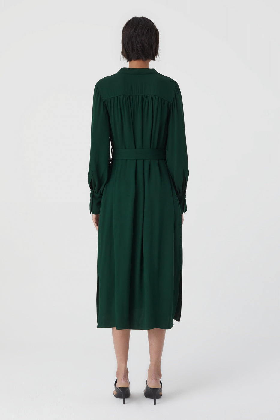 Robe À Col En V Avec Ceinture