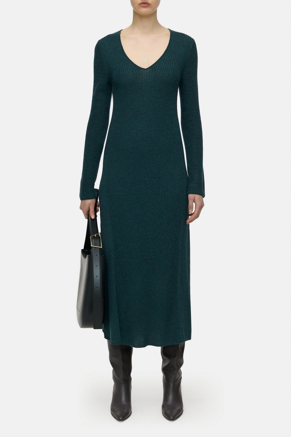 Robe Côtelée À Manche Longues