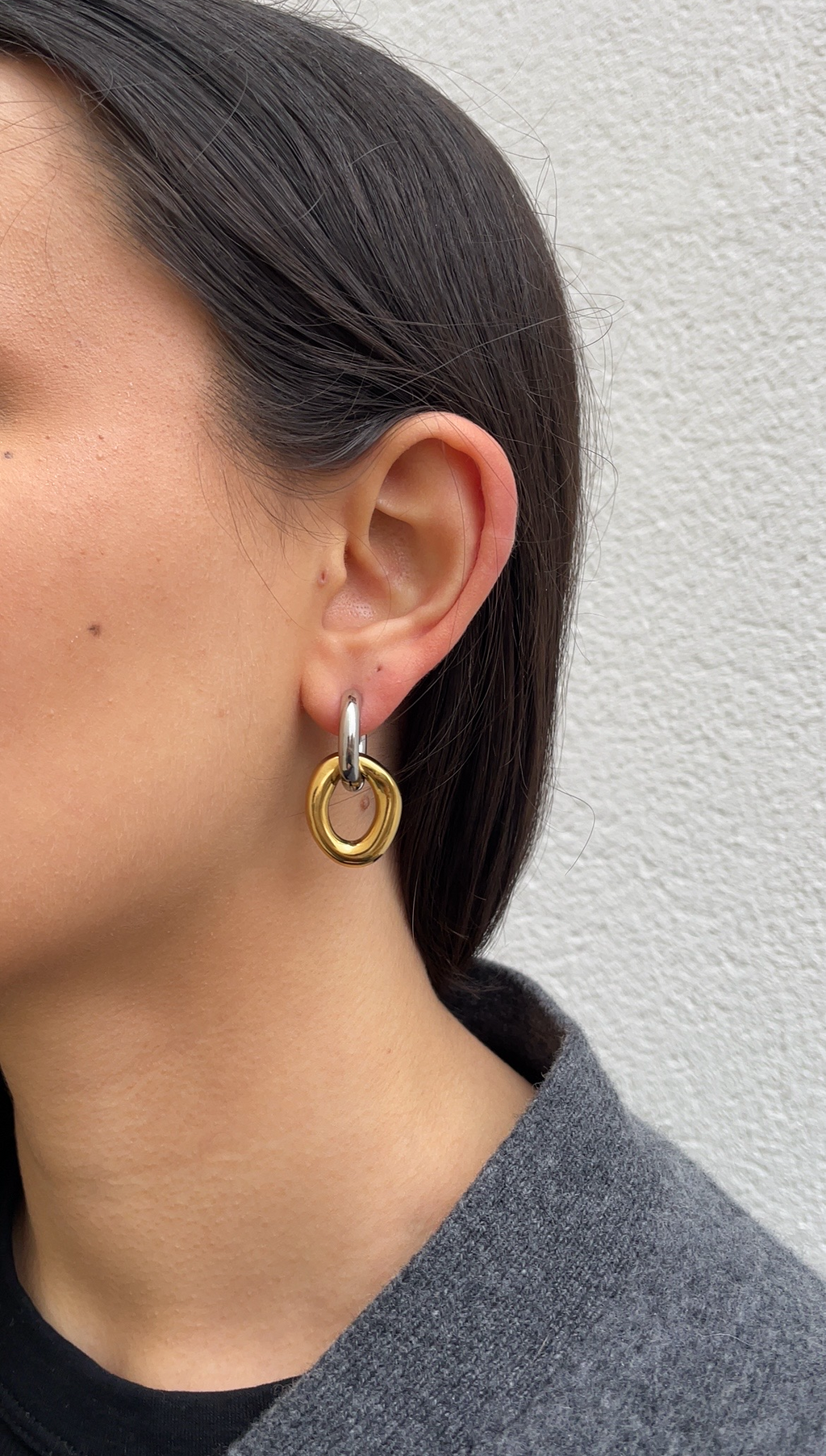 Boucles D'Oreilles Oval X Hoops