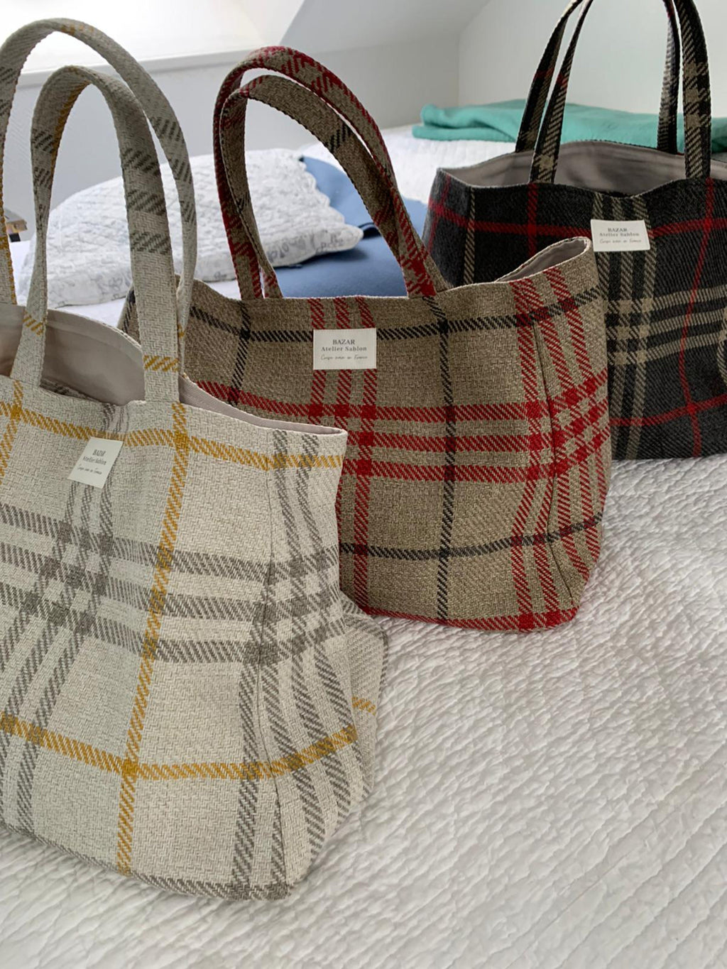 Cabas - Tartan Pion - Moutarde
