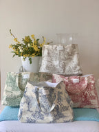 CABAS TOILE DE JOUY VERT / CABAS MADE IN FRANCE