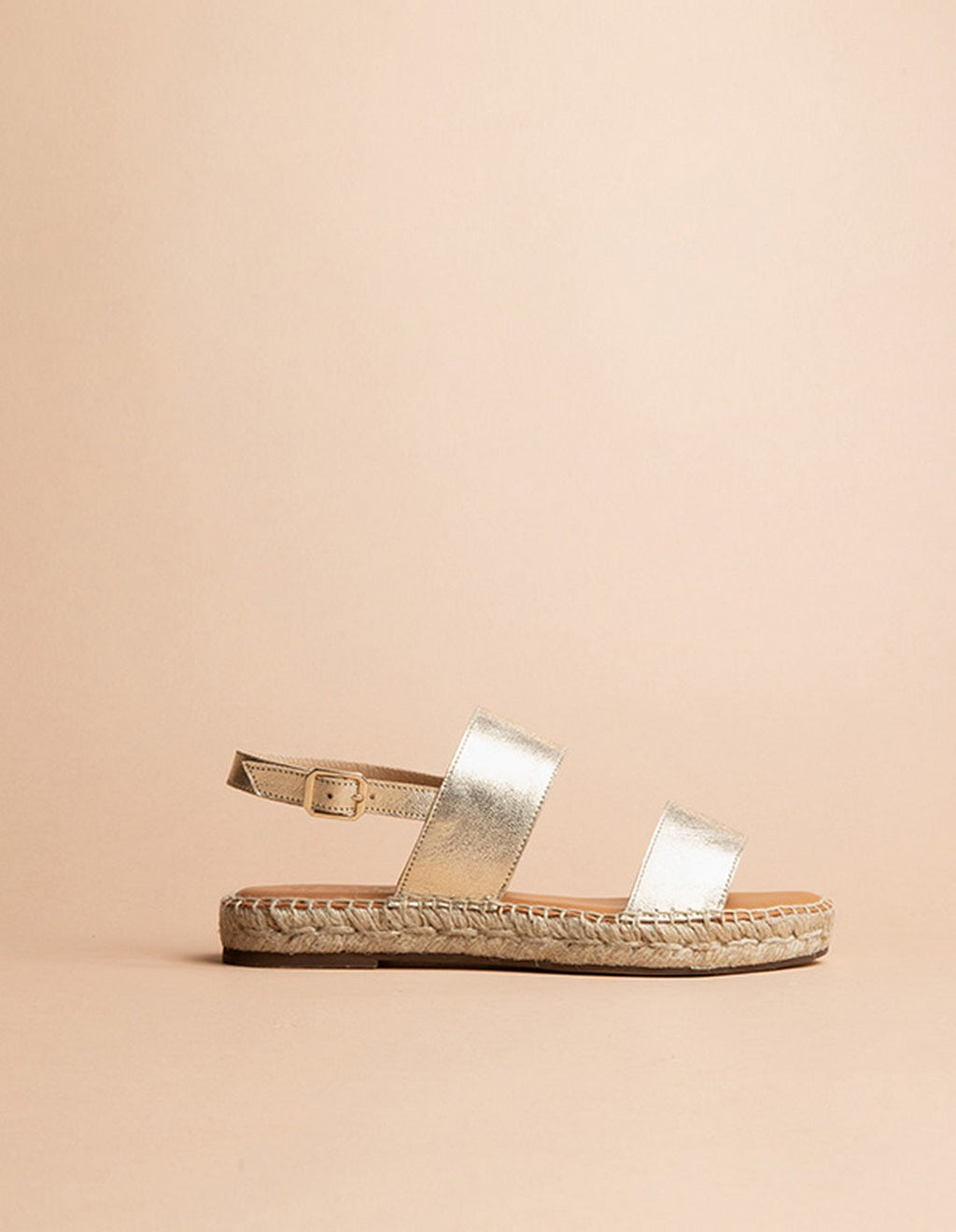 Espadrilles Plates Cahuita - Cuir Doré - Femme
