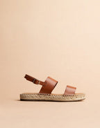 Espadrilles Plates Cahuita - Cuir Camel - Femme