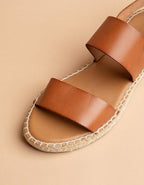Espadrilles Plates Cahuita - Cuir Camel - Femme