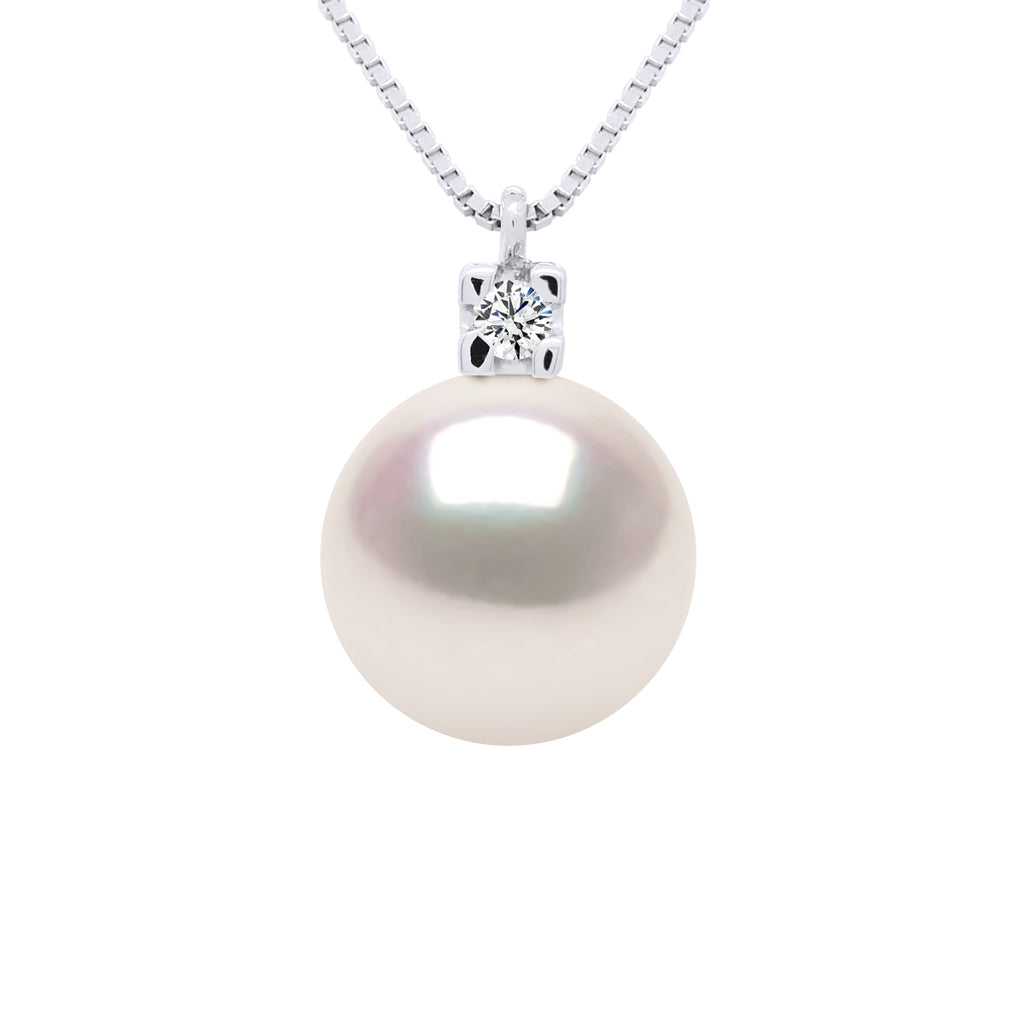 Collier Prestige Perle Akoya Ronde 8-8.5 Mm - Diamants 0.030 Cts - Or 750 - Kyoto