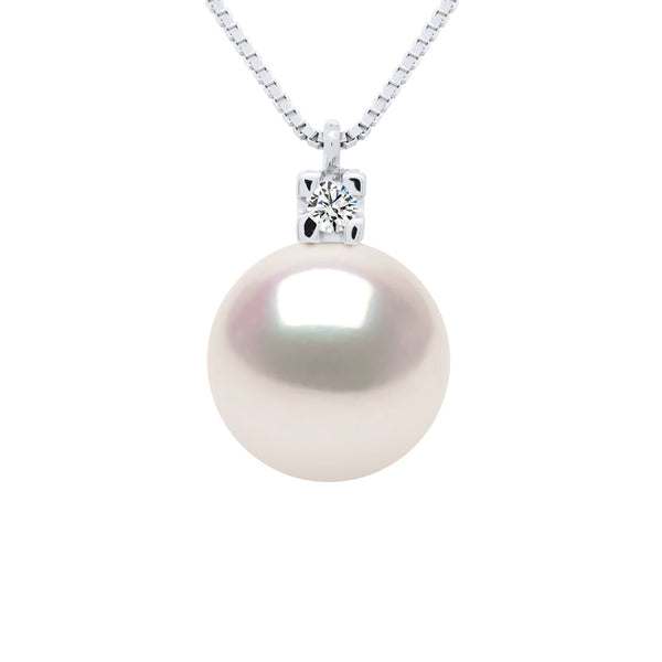 Collier Prestige Perle Akoya Ronde 8-8.5 Mm - Diamants 0.030 Cts - Or 750 - Kyoto