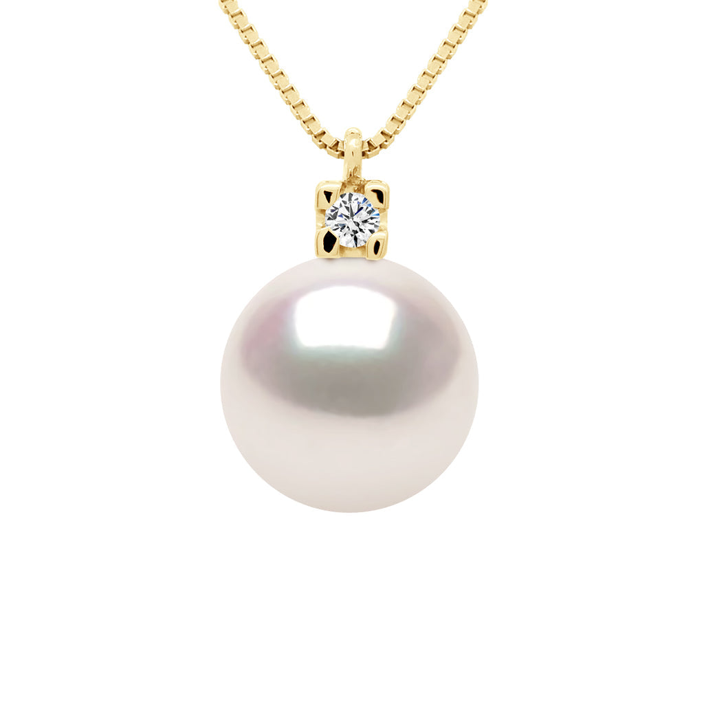 Collier Prestige Perle Akoya Ronde 8-8.5 Mm - Diamants 0.030 Cts - Or 750 - Kyoto