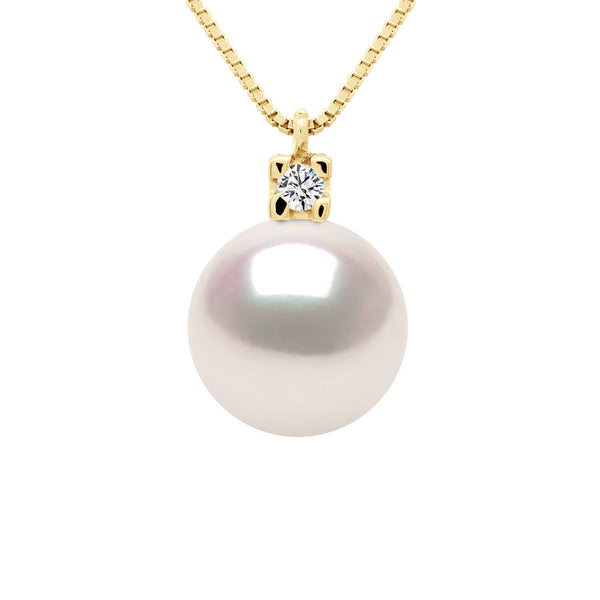 Collier Prestige Perle Akoya Ronde 8-8.5 Mm - Diamants 0.030 Cts - Or 750 - Kyoto