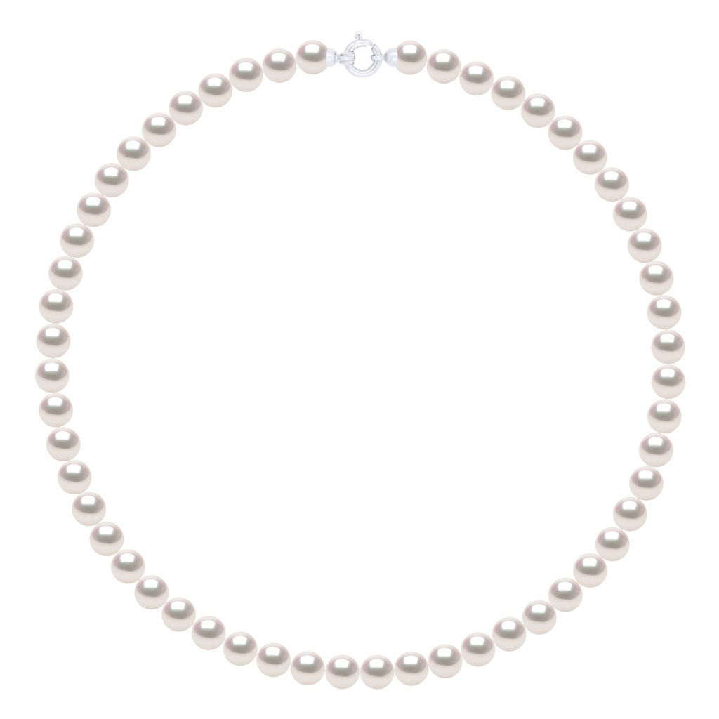 Collier Prestige Rang De Véritables Perles De Culture Akoya Japonaise Certifiées Rondes 7-8 Mm