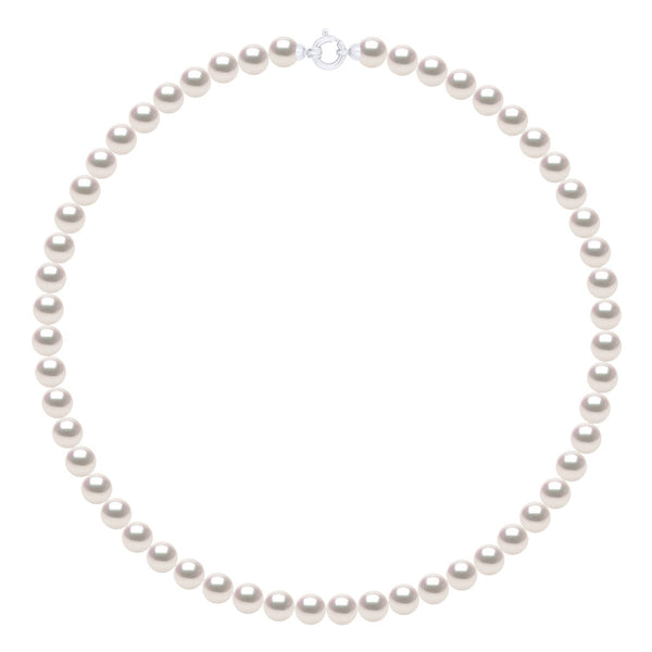 Collier Prestige Rang De Véritables Perles De Culture Akoya Japonaise Certifiées Rondes 7-8 Mm