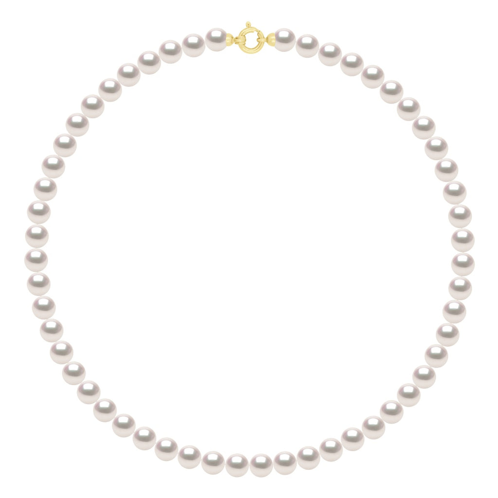 Collier Prestige Rang De Véritables Perles De Culture Akoya Japonaise Certifiées Rondes 7-8 Mm