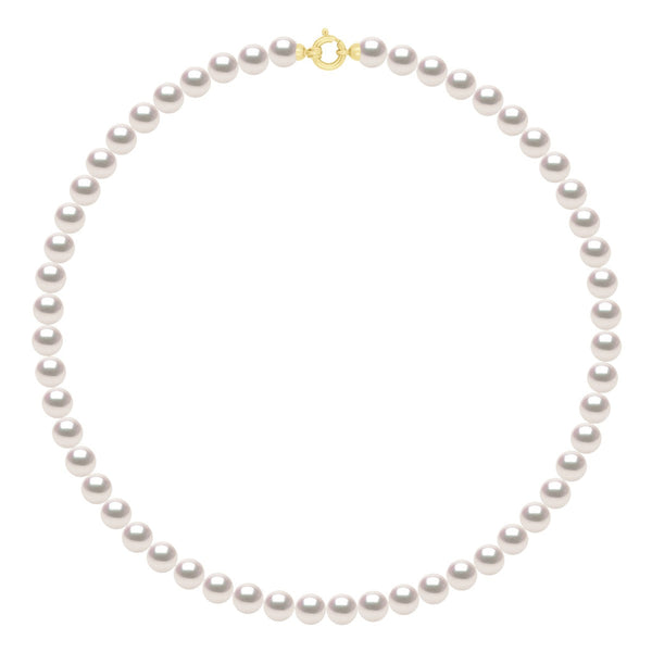Collier Prestige Rang De Véritables Perles De Culture Akoya Japonaise Certifiées Rondes 7-8 Mm